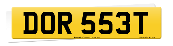 Registration number DOR 553T